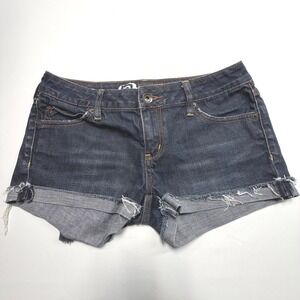 Bullhead‎ Denim Co Maddie Denim Shorts Size 5 Dark Wash Cuffed Y2K